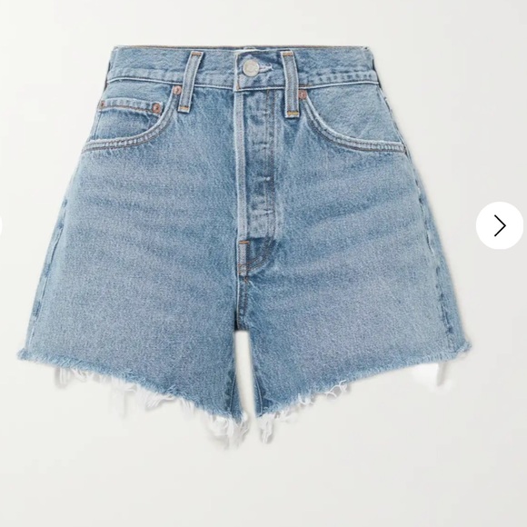 Agolde High Waisted Shorts in light denim - Picture 1 of 7